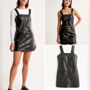 Abercrombie & Fitch Black Faux Leather Mini Dress